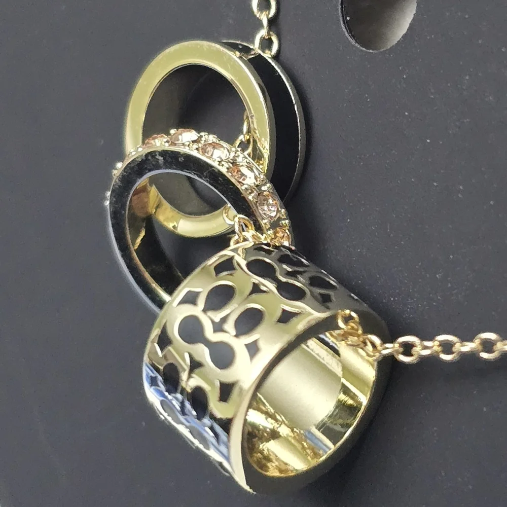 Coach 3-Ring Enamel Statement Necklace - Picture 4 of 5